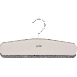 Joseph Joseph Orderly Easy-Grip Hosenbügel, 2er-Set, Ein-Klemm-Design für Hosen/Röcke, Weiche Filz-Griff, Robuster Haken, Recyclingplastik, Grau Hose & Rock