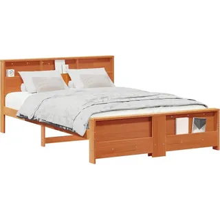 SYFAXTM Bettgestell Wachsbraun 140 x 200 cm Massivholz Kiefer - Braun