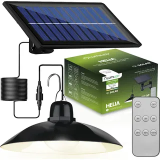 LUMILED Solar Hängelampe, Solarlampe für Außen Hängend, Solar Lampe Deckenleuchte Outdoor IP44 spritzwasserdicht mit Hängebügel SolarHängeleuchte - Schwarz