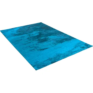 THEKO Teppich "Kapstadt Cloud" rechteckig 5 mm Höhe Flachgewebe, ideal im Wohnzimmer & Schlafzimmer, türkis