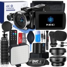 NBD 4K Camcorder, Videoaufnahmekamera uhd 60fps / 48mp Autofokus für Digitalkamera YouTube 18 x Wi - FI Camcorder mit 3 Zoll Touchscreen Mikrofon, Fernbedienung