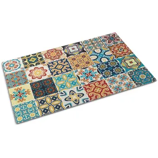Tulup Fussmatte 90 x 60 cm Azulejo , Textil , 90x60 cm , Teppiche und Böden, Schmutzfangmatten, Fußmatten