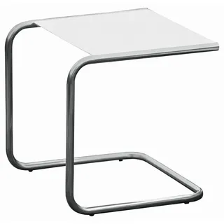 Fiam Gartenbeistelltisch , Weiß , Metall , quadratisch , Rundrohr , 40x40x40 cm , Gartenmöbel, Gartentische, Loungetische