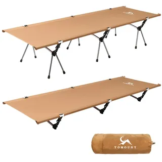TOMOUNT Feldbett Leichtes Campingliege Aluminiumlegierung Kompaktes Campingbett Reisebett für Balkon, Garten, Zelten, Outdoor Wanderung - Orange