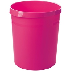 Bild Papierkorb GRIP 15 STÜCK, stylischer und edler Mülleimer fürs Büro, stabiler Abfalleimer, 18 Liter pink