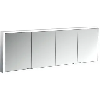 emco prime Lichtspiegelschrank, 2000 mm, 4 Türen, mit verspiegelten Seitenwänden, Aufputzmodell, 949706389, Farbe: aluminium/weiss
