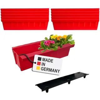 Paletten Blumenkasten 10er-Set Rot Einsatz zum an- & Einhängen Pflanzkasten