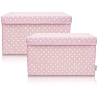 Lifeney Aufbewahrungsbox 37 x 25 x 21 cm 2-tlg. rosa