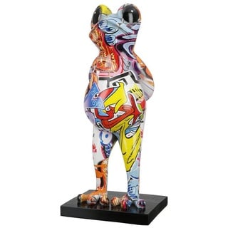 Casablanca modernes Design Casablanca Deko Tier Figur Skulptur Frosch Frog - Moderne Kunst Dekoration aus Kunstharz - Street Art Design - Mehrfarbig Höhe 30,5 cm