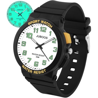 Juboos Armbanduhr Kinder,Kinderuhr Jungen Mädchen Analog Quartz Uhr mit Armbanduhr Licht 50M Wasserdicht Outdoor Sports Jugend Uhr 7-16