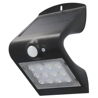 Unitec LED Solar-Wandleuchte schwarz mit Bewegungsmelder 1,5 W 220 lm