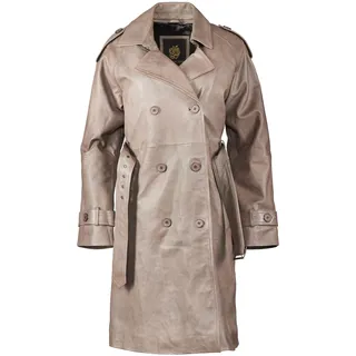 Apple of Eden Wintermantel "Apple of Eden Ledermantel AOE-145" mit Knopfleiste und Gürtel, taupe