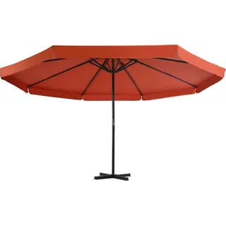 vidaXL Sonnenschirm Aluminium-Mast 500 cm Terrakotta-Rot - Braun