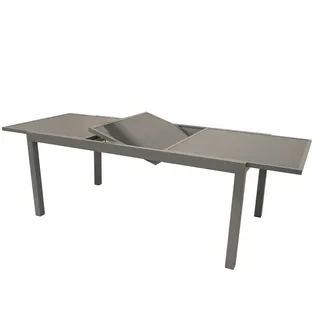 Ausziehtisch PISA 180/240x100cm Aluminium + Glas Gartentisch ausziehbar Tisch