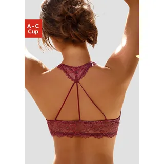 LASCANA Push-up-BH, mit dekorativem Spitzenrücken im Bänderdesign, sexy Dessous, rot