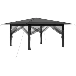 vidaXL Pavillon mit 4 Seitenwänden 4 x 4 m Hellgrau und Anthrazit - Hellgrau