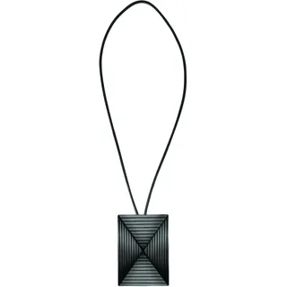 Raum2 2 Stück Vorhang Raffhalter Magnetisch - Eckig - schwarzes Lederband 38cm - Farbe: Black -Gardinenhalter - Vorhanghalter - Gardinenraffer - Gardinenseil (Black Nickel, Eckig + 38cm)