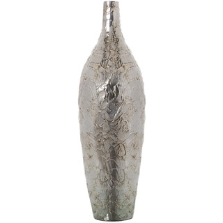 DRW Bodenvase aus Keramik in Silber, 24 x 80 cm