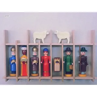 Weihnachtsfiguren Krippefiguren im Schaukasten bunt Höhe 6cm NEU krippefiguren
