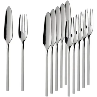 Villeroy & Boch "Fischbesteck NewWave 6er Set silber", silber,