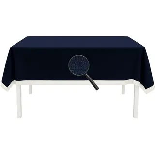 EXKLUSIV HEIMTEXTIL Gartentischdecke mit Fransen Tischdecke Classic Outdoor PVC Weichschaum rutschhemmend für Garten, Balkon, Terrasse 130x180 cm eckig blau