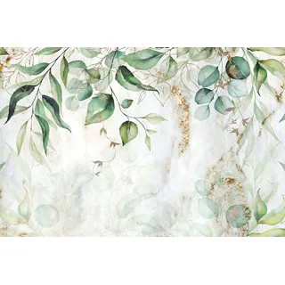 Dekorative Heizkörperabdeckung Blätter Gold 60x100cm Elegante Magnetmatte Glamour Schöne Dekoration - Gold