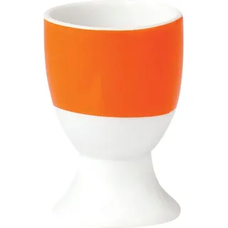 van Well Eierbecher "Vario" Porzellan, spülmaschinen- und mikrowellengeeignet, orange, weiß