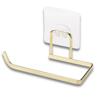 ALSEA - INSTILO - Toilettenpapierhalter - Klopapierhalter - Halter für Toilettenpapier, WC Papier Halterung - Klorollenhalter - Selbstklebend, Edelstahl, Gold