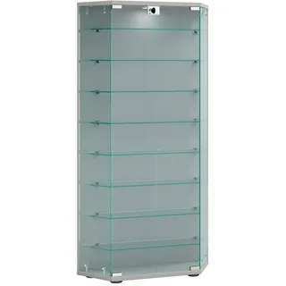 VCM Standvitrine Cenila XL 83 x 17 x 114 cm Silber