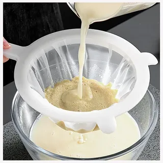 Sieb Fein, 400 Mesh Haarsieb Nylon mit Griff,Haarsieb Küche Netzsieb Ultrafeines Kunststoff Sieb Feinmaschig, Küchensieb für Filterung Von Speiseöl, Saft, Milch, Sojamilch, Wein Und Kaffee