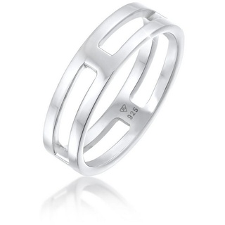 KUZZOI Herren Bandring Steg Massiv 925 Silber Herrenschmuck