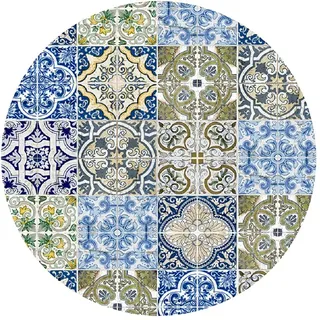 Vilber, Vinyl-Teppich, rund, Lissabon, Farbe 01, Durchmesser 78 cm