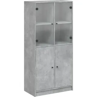 vidaXL Highboard mit Türen Betongrau 68x37x142 cm Holzwerkstoff