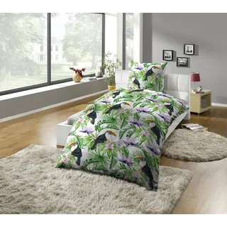 Kinzler Dschungel Mikrofaser Bunt 135 x 200 cm + 2 x 80 x 80 cm