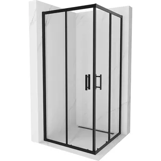 Mexen Rio quadratische Duschkabine 90 x 90 cm, Transparent, Schwarz - 860-090-090-70-00 - Transparent, Schwarz