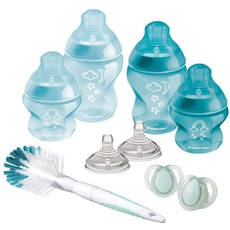 Bild Closer to Nature Babyflaschen Starterset, Natürlich geformter Trinksauger mit Anti-Kolik-Ventil, Verschiedene Größen, Blau