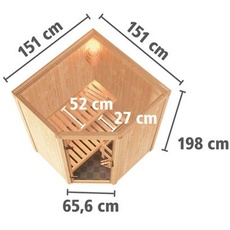 Bild von Sauna Larin 68mm ohne Saunaofen Klarglastür