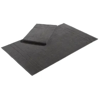 my home Badematte »Inga, 2 tlg. Hotelmatten-Set« Höhe 4 mm beidseitig nutzbar   fußbodenheizungsgeeignet   schnell trocknend   strapazierfähig feine Bordüre, einfarbig, 100% Baumwolle, 2-teiliges Badematten-Set, grau
