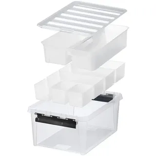 SmartStore Aufbewahrungsbox 38 x 14 x 11 cm 3-tlg. Schwarz/Transparent