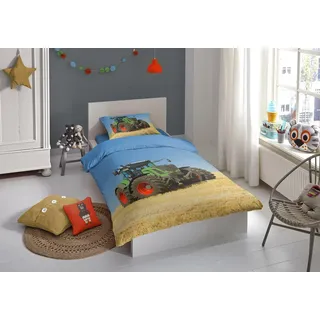 Muller Textiles Traktor multi/blau 135 x 200 cm + 80 x 80 cm