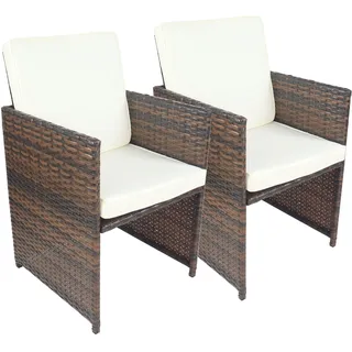 VCM Gartenstuhl Raloso 53 x 53 x 84 cm braun 2 St.