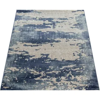 Paco Home »Victory 601« rechteckig 15 mm Höhe Kurzflor, Vintage Design, Wohnzimmer blau