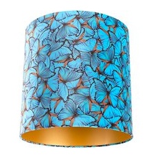 Velour Lampenschirm Schmetterling Design 40/40/40 goldene Innenseite