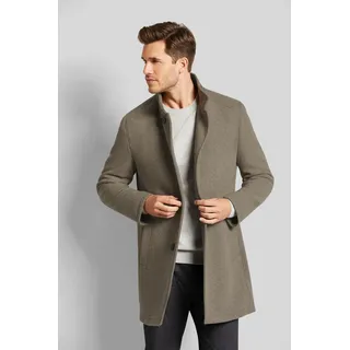 Wollmantel BUGATTI, Herren, Gr. 110, grau (taupe), 49% Polyester, 40% Wolle, 11% Viskose, unifarben, slim fit, normaler Saum, Mäntel Wollmantel, im klassischen Design