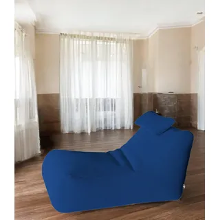 Talamo Italia - Pouf Abuli, Mehrzwecksessel, Sitzsack, Hockerhocker, Made in Italy, 70x120 h65 cm, Blau