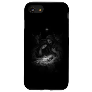 Hülle für iPhone SE (2020) / 7/8 Stille Nacht Familie Krippe Weihnachtskrippe Weihnachten Szene