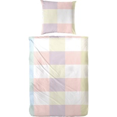 Bild Bettwäsche »Primera Renforce-Bettwäsche Candy Blocks«, (1 tlg.), mit einem bunten Karo-Muster, rosa