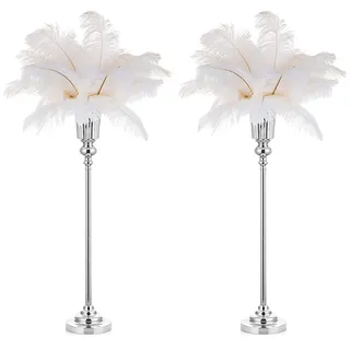 NUPTIO Blumenständer Metall Silber Vase: 2 Stück 77.5cm Hoch Blumenvase Hochzeit Ständer Trompete Vasen Metall für Silberne Hochzeit Mittelstücke Tischdeko Party Tafelaufsätze