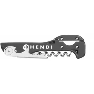 HENDI Korkenzieher mit Griff aus ABS Kunststoff, 3 Funktionen, Edelstahl, 37x130x(H)14mm