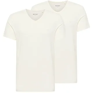 Mustang T-Shirt MUSTANG Amado", Herren, Gr. XXL, weiß, Jersey, 95% Baumwolle, 5% Elasthan, V-Ausschnitt, Shirts